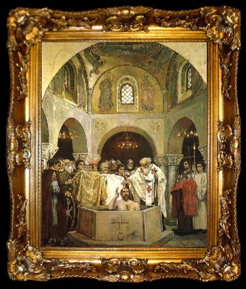framed  Viktor Vasnetsov Baptism of Saint Prince Vladimir 1890, ta009-2